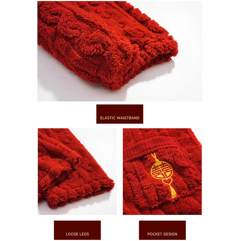 Luxury Wedding Solid Women's Home Clothes Christmas Pajama Sets for Women Winter Men Flannel Thick Warm Female Pajamas Pyjamas