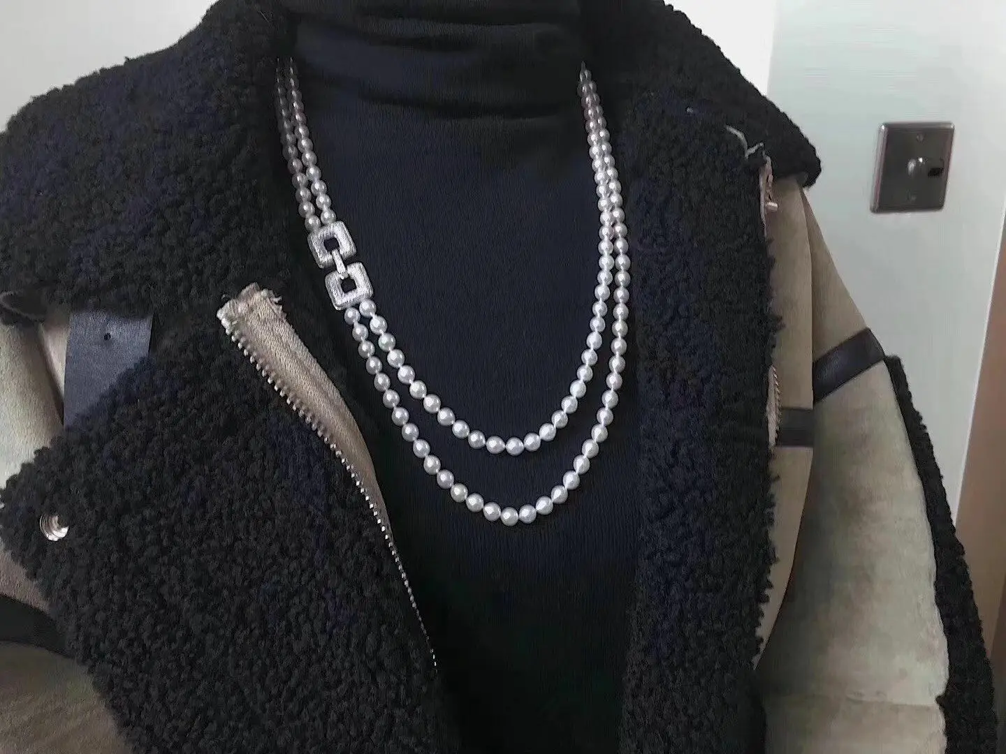 

Шейное ожерелье с двумя искусственными жемчужинами белого цвета длиной 22, 24 дюйма