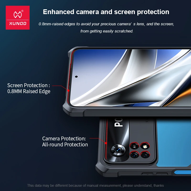 xundd phone case for poco x4 x3 m4 pro case airbag shockproof bumper shell screenlens full protection back tranparent cover free global shipping