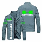 Мужская куртка с принтом логотипа Kawasaki, мотоциклетная гоночная куртка, Повседневная ветровка, мужская куртка-бомбер, Осень-зима 2021