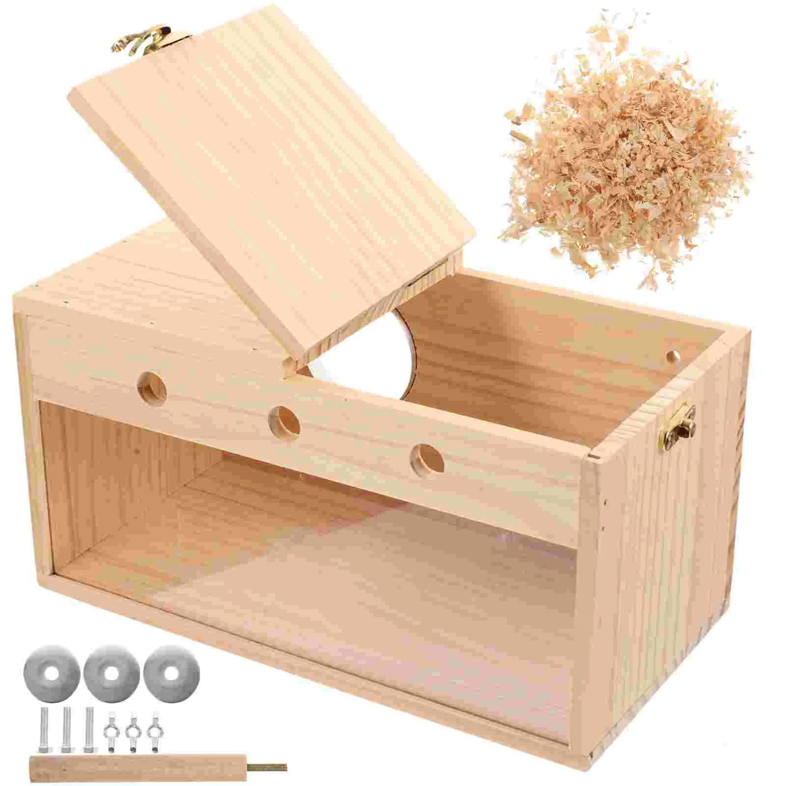 

Box Bird Nesting Parakeet Wooden House Breeding Woodparrot Birdhouse Outdoor Parakeets Forbreed Cage Budgie Hanging Clear