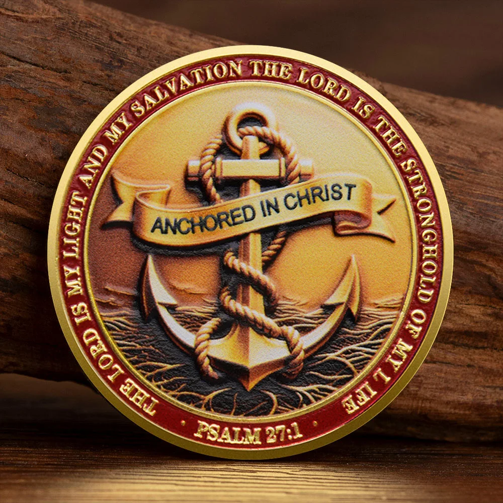 

Коллекционная позолоченная монета «Якорь в Христа»