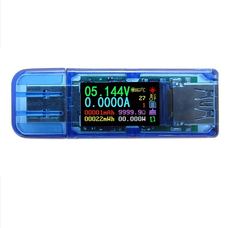 

RIDEN AT35 USB3.0 Color LCD Ammeter Voltage Current Meter Multimeter Battery Charge Power Supply Bank USB Tester Blue PC