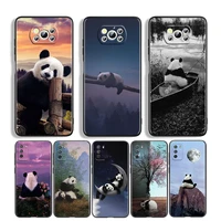 cute animal panda for xiaomi poco m4 x4 x3 nfc f2 f3 gt m3 f1 pro mi play mix 3 a3 a2 a1 lite soft phone case