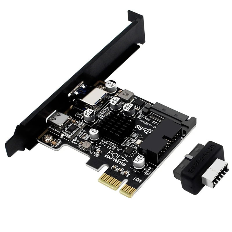 

Плата расширения PCIE на USB 3,0 A, USB C Контроллер, 5 Гбит/с, высокоскоростная карта расширения с интерфейсом питания SATA 15PIN