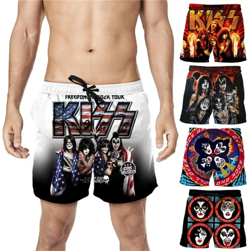 

Summer Fashion Kiss Band 3d Shorts Men Women Hip Hop Rock Punk Casual Beach Shorts Ropa De Hombre New High Quality Short Pants