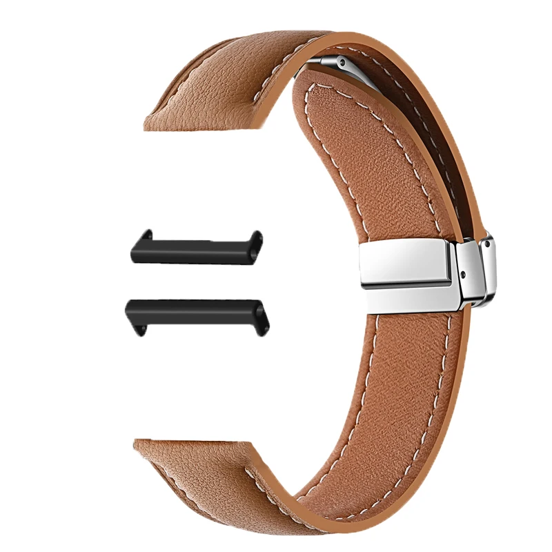 Мягкий кожаный ремешок со складной магнитной пряжкой для мужских и женских