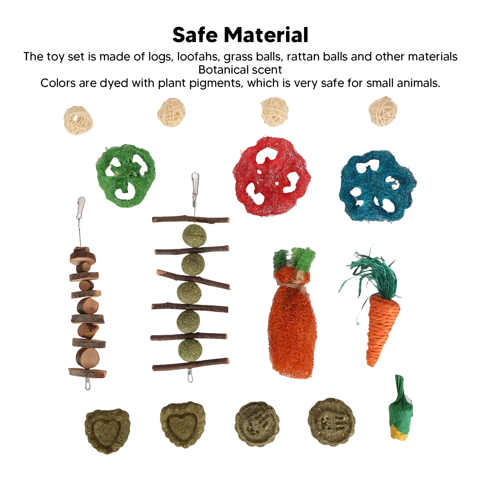 Подвесные жевательные игрушки в виде кролика деревянная игрушка шара из травы