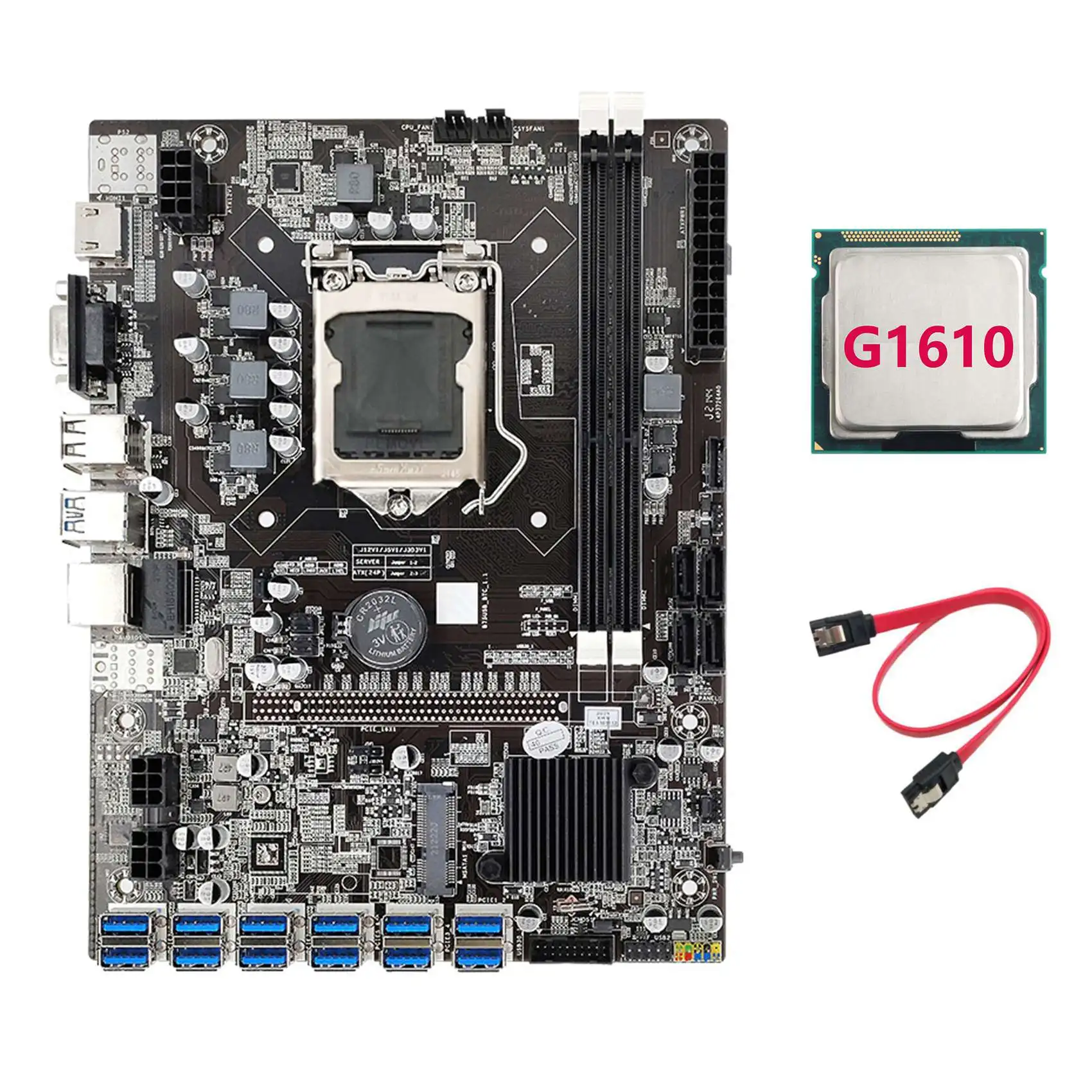 

Материнская плата для майнинга B75 ETH + процессор G1610 + кабель SATA LGA1155 12 PCIE к USB-адаптеру MSATA DDR3 B75 USB BTC материнская плата для майнинга