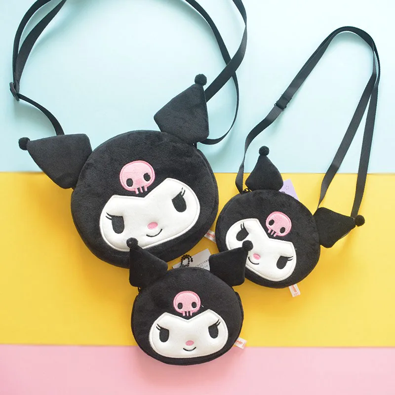 

Kawaii Sanrioed Melody Plush Messenger Bag Kuromi Change Crossbody Keroppi Coin Purse Girls Cinnamoroll Cosmetic Backpack Toys