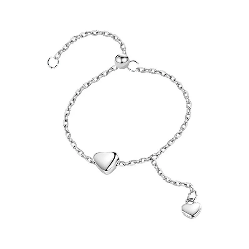 

Simple Heart Tassel Adjustable Rings Silver Color Chain Pendant Ring Romantic Circle Geometric Rings Women Girl Finger Jewelry