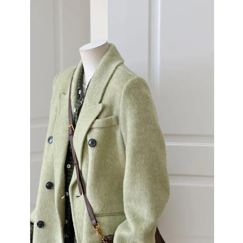 2024 новая элегантная шерстяная куртка в корейском стиле женская осенне-зимняя