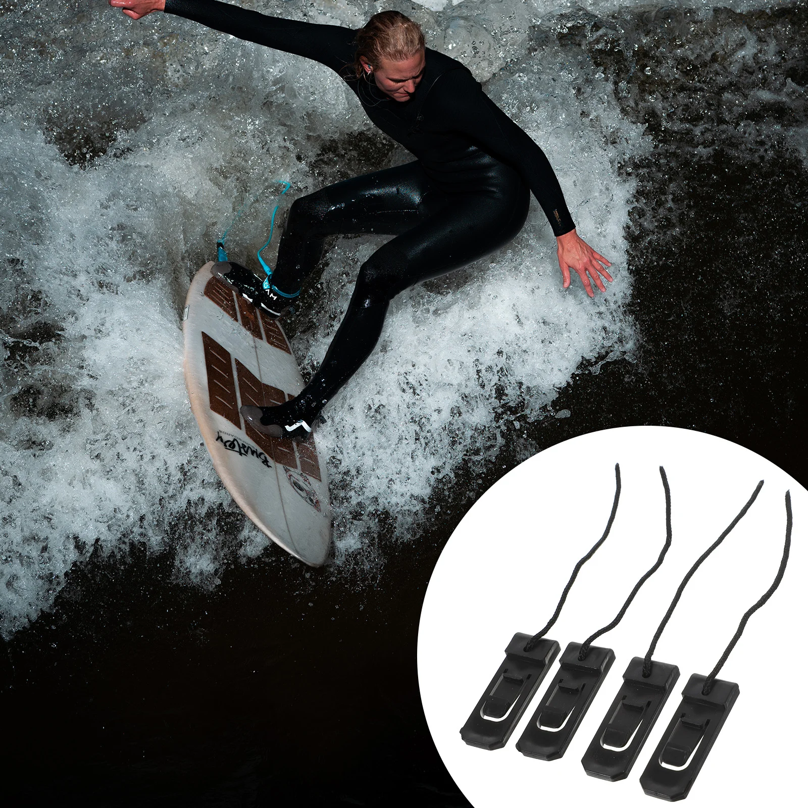 

4 Pcs Detachable Fin Buckle Surfboard Shark-fin Boat Surfing Longboard Nylon Replacement