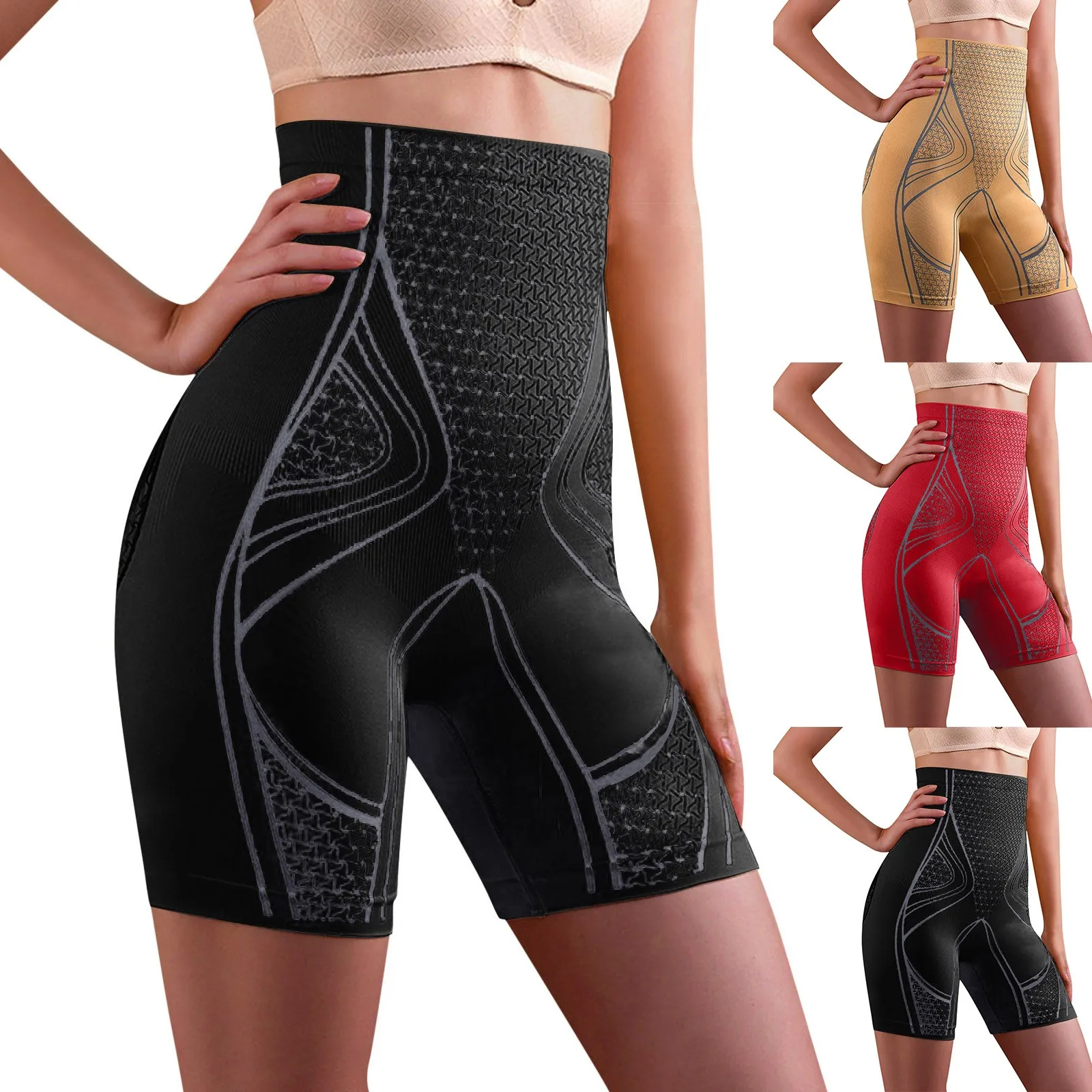 

3D Liquid Belly Retraction Pants Women'S Powerful Buttock Lifting Shaping Pants Waist Girdle Leggings Seamless Shorts For Women