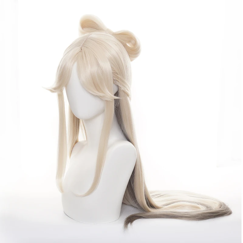 Парик для косплевечерние Game Genshin Impact Ningguang термостойкий синтетический волос 120 см