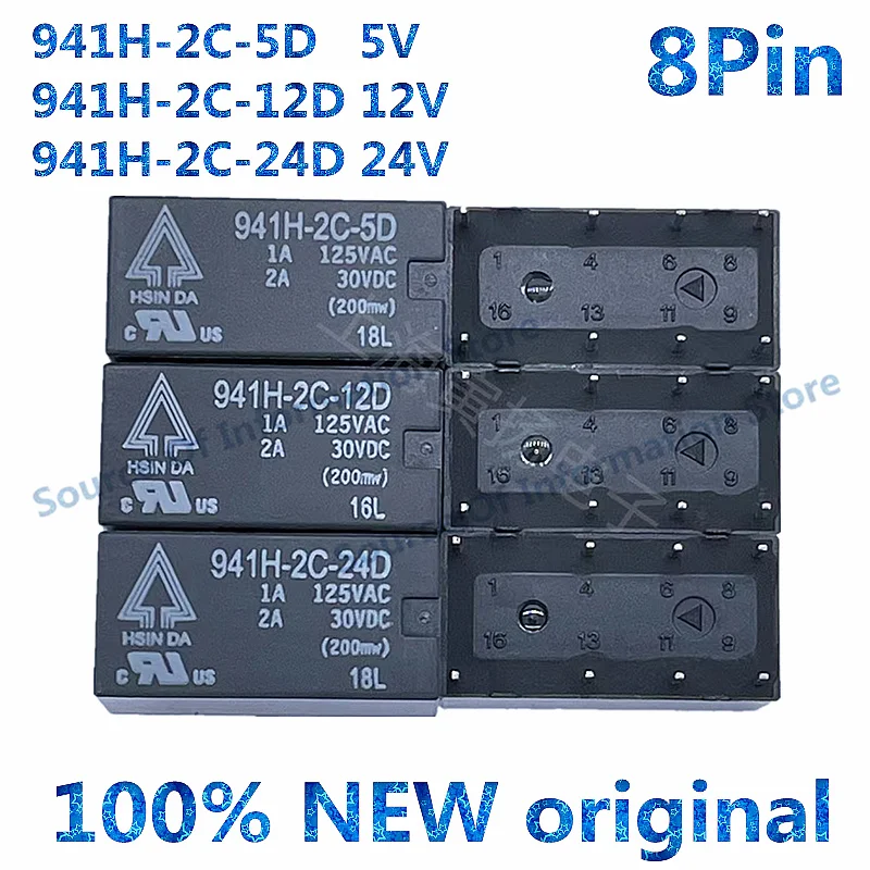 50 шт. реле малой мощности 941H-2C-12D 12VDC 941H-2C-5D 5В 941H-2C-24D 24В 8Pin 1A125VAC 50 шт. реле малой мощности 941H-2C-12D 12VDC 941H-2C-5D 5В 941H-2C-24D 24В 8Pin 1A125VAC