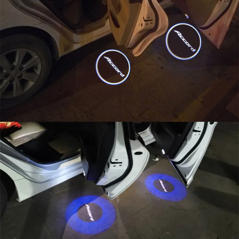 2PCS Car Door LED Logo Lights Courtesy Laser Projector For Accord Emblem 7th 8th 9th 10th HD Welcome Logo Lamp Car Accessories
