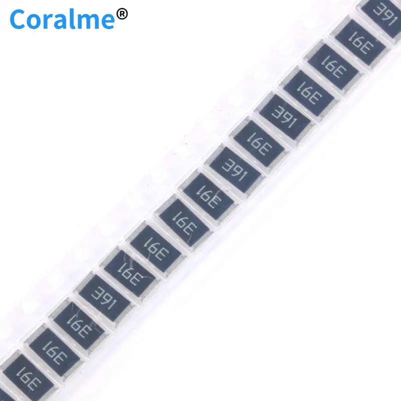 

50 шт., чиповый резистор 2512 SMD, сопротивление 1 Вт 390 Ом 390R 391 5%
