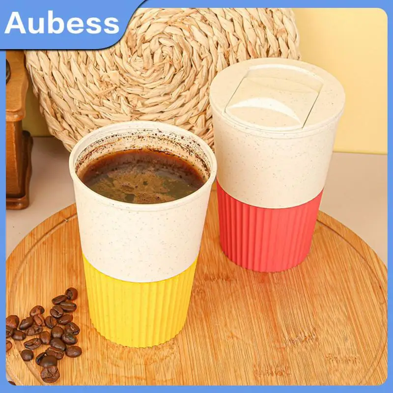 

Portable Cup 1pcs Watle Bottle Large Capacity Coffee Cup Modern Minimalist Water Bottles With Lid Commercial Cup Wheat Straw