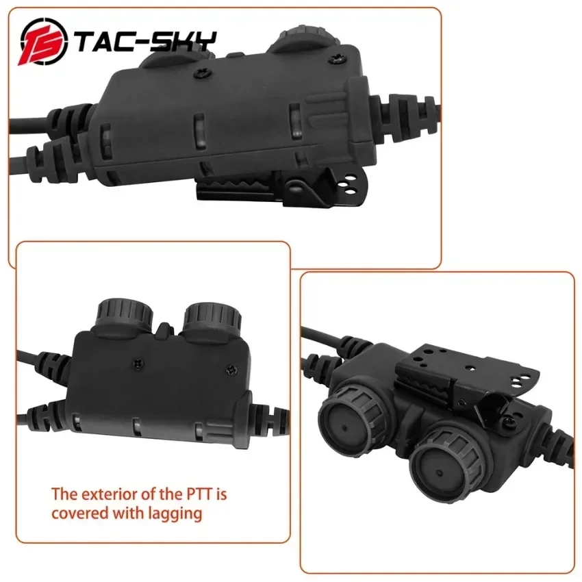Адаптер для стрельбы TAC-SKY RACPtt Dual Comm Tactical Ptt Baofeng UV5R UV82 гарнитуры PELTO/MSA страйкбола