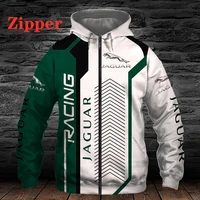 2022 new mens jaguar car logo zipper hoodie racing jacket 3d printed casual harajuku sweatshirt punk streetwear men sportswear