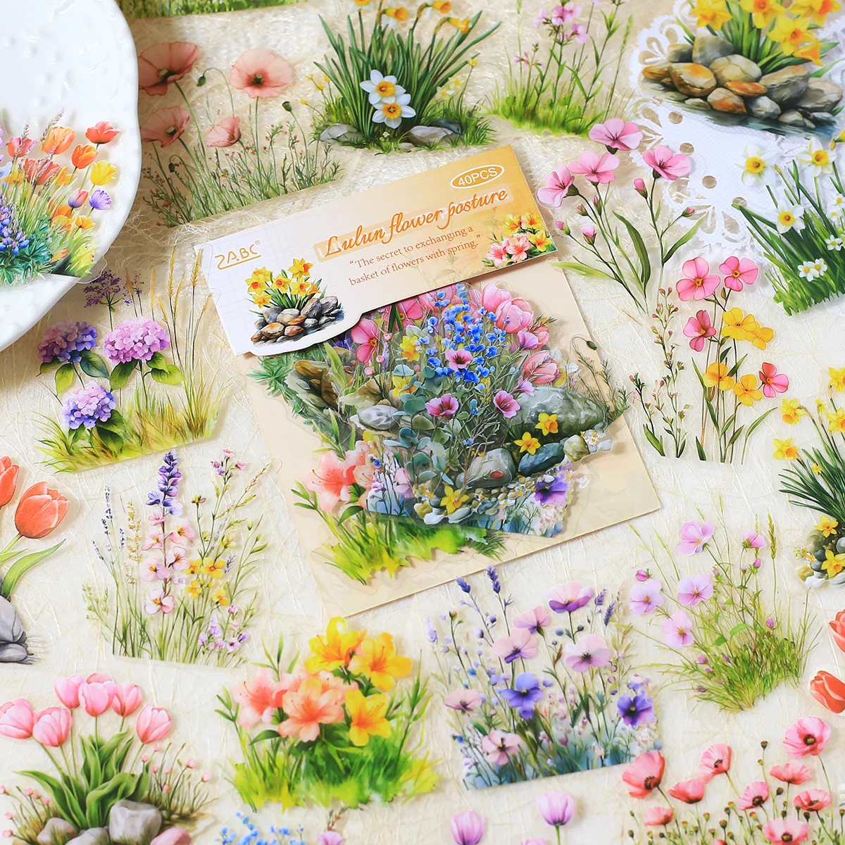 

40 шт. Наклеек для скрапбукинга с цветочными узорами