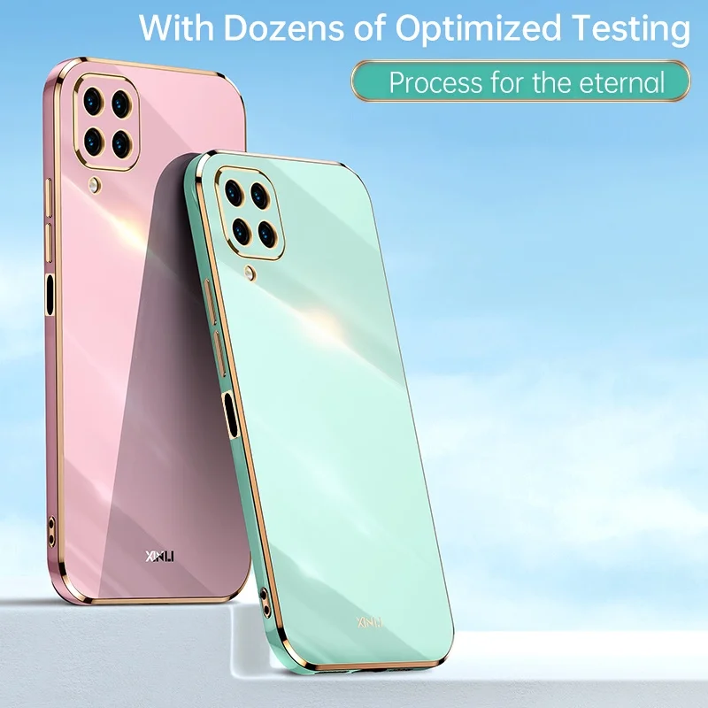 Чехол для Samsung Galaxy M32 4G, однотонный, с прямым краем, с покрытием 6D, мягкий чехол для телефона