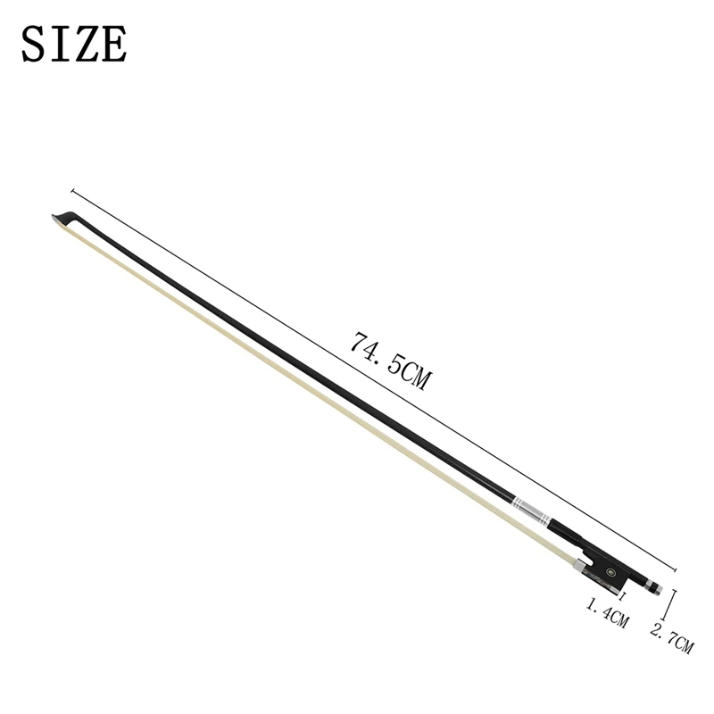 QA-20 Смычок для скрипки 4/4 Композитный углеродное волокно Чистый хвост Цвет