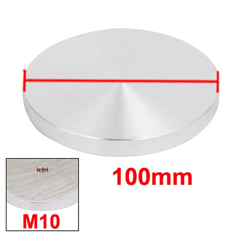 

M10 Thread Aluminum Disc Hardware 100mm Diameter 10mm Thickness for Glass Table
