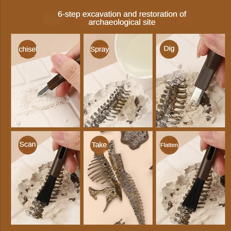 Фото Мир Юрского периода дети Динозавр игрушка DIY Fossil archeology набор \ №3