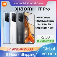 Stock Global Version Xiaomi 11T Pro NFC Snapdragon 888 Octa Core 108MP Camera 120Hz Smartphone pro 120W HyperCharge