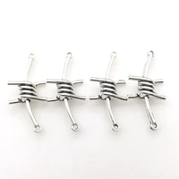 4pcs 27x20mm great thorns silver gothic alloy tibetan pendants antique jewelry making small pendant diy handmade accessories