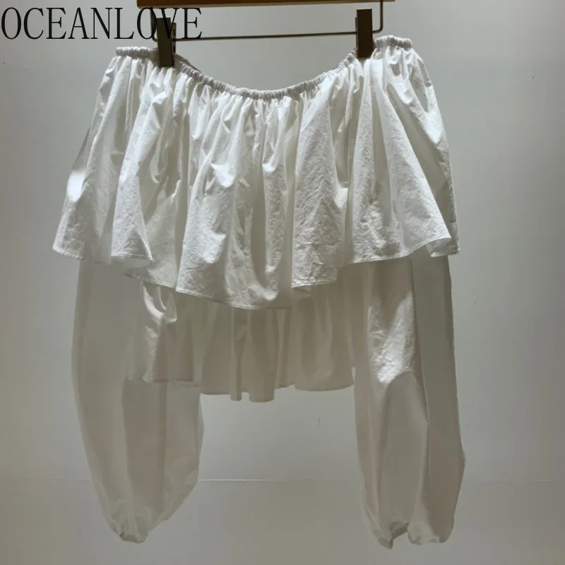 

Slash Neck Spring Summer Blouses Women Tops Rules Korean ashion Sweet Blusas Mujer O Shoulder Shirts Tops