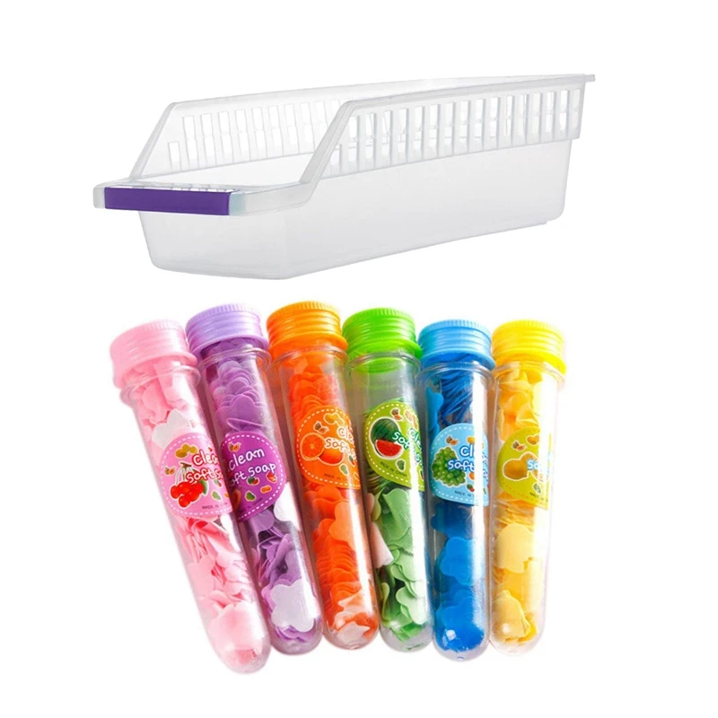 

1 шт. портативный Пенообразователь для мытья тела, цветочный бумажный дозатор мыла с конфетти-случайный цвет и 1 шт. коробка для хранения на к...