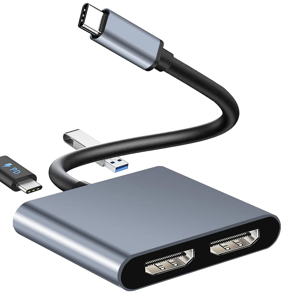 Переходник с USB C на двойной HDMI-совместимый док-станция Thunderbolt3 4K HDTV зеркало