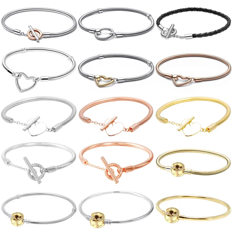 

Браслет-цепочка «Змея» из серебра 925 пробы с подвеской-бусиной