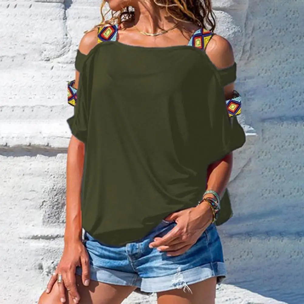 

Comfortable Fashion Hollow Short Sleeve Summer T-shirt Breathable Lady T-shirt Pure Colors for Outdoor