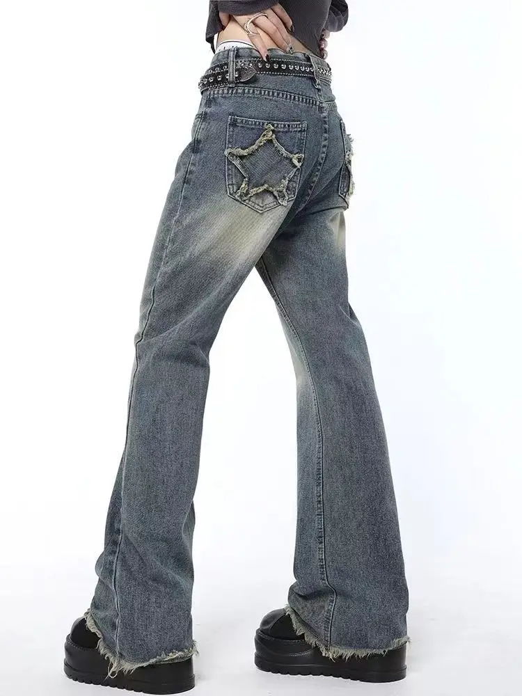 

Джинсы женские винтажные с завышенной талией, модные штаны с широкими штанинами в американском стиле, прямые мешковатые брюки из денима, уличная одежда
