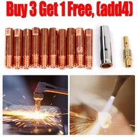 12 pcs mb15 mig welding nozzle shroud contact tips 0 6mm0 8mm1 0mm tip holder gas diffuser welding torch accessories set