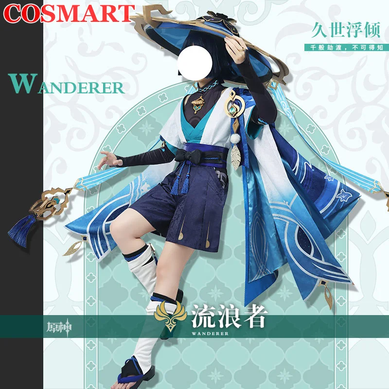 

COSMART Аниме игра Genshin Impact Wanderer Scaramouche Kunikuzushi Косплей Костюм модное кимоно Униформа Хэллоуин повседневная одежда