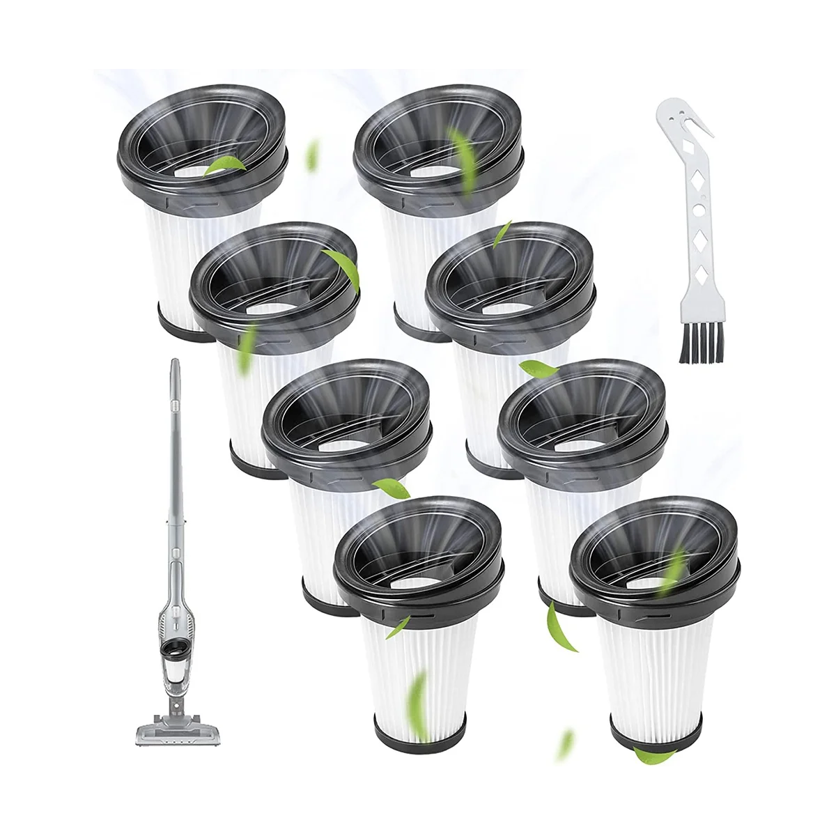 8 фильтров для ручного пылесоса Vch 9629 9630 9631 фильтр с чистящей щеткой