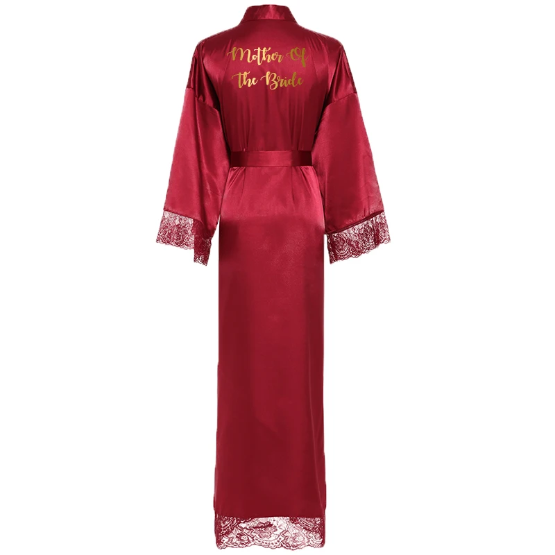 Silk Satin Lace Robes Bridesmaid Bride Robes Wedding Long Robe Bathrobe Lingerie Gown Sexy Nightgrowns Dressing