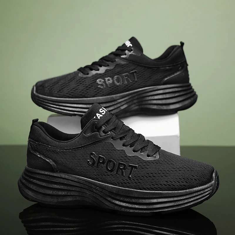 Men sneakers Lightweight Cushioning Outdoor Road Running Shoes Marathon Trail Sport Shoes Elastic Men Walking Tenis Masculino