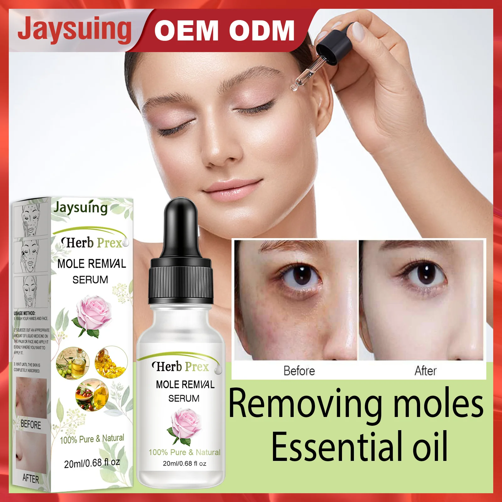 

Jaysuing Wart Mole Remover Liquid Non-marking Organic Light Spot Mole Freckle Spot Fast Remover Essence Skin Care Lotion 20ml