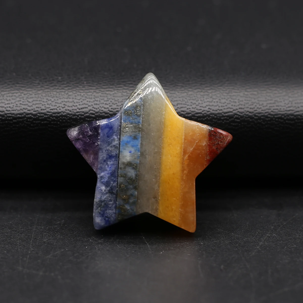 

Five-pointed Star Ornament Striped Agate Natural Stone Seven Chakras DIY Jewelry Making Accessories Gift Party Home Decor30x30mm
