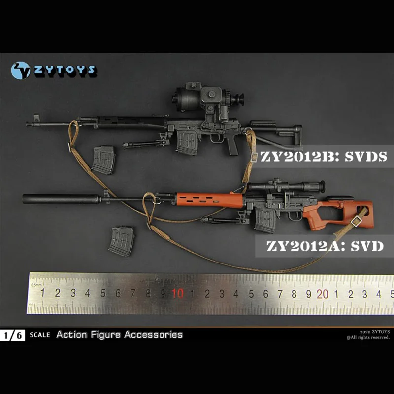 

ZY2012 1/6 Soldier SVD/SVDS Sniper Rifle Model Cannot Be Fired 12'' Action Figure Weapon Accessory Collection Display In Stock