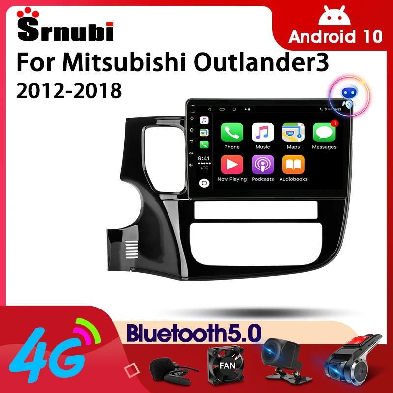 Srnubi Android 10 автомобильное радио для Mitsubishi Outlander3 2012-2018 мультимедийный видеоплеер 2