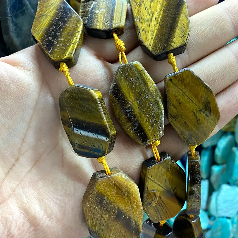 44 Style Tiger Eye Natural Stone Round Cube Star Heart Drop Flat Rondelle Spacer Beads for Jewelry Make Diy Bracelet Accessories images - 6