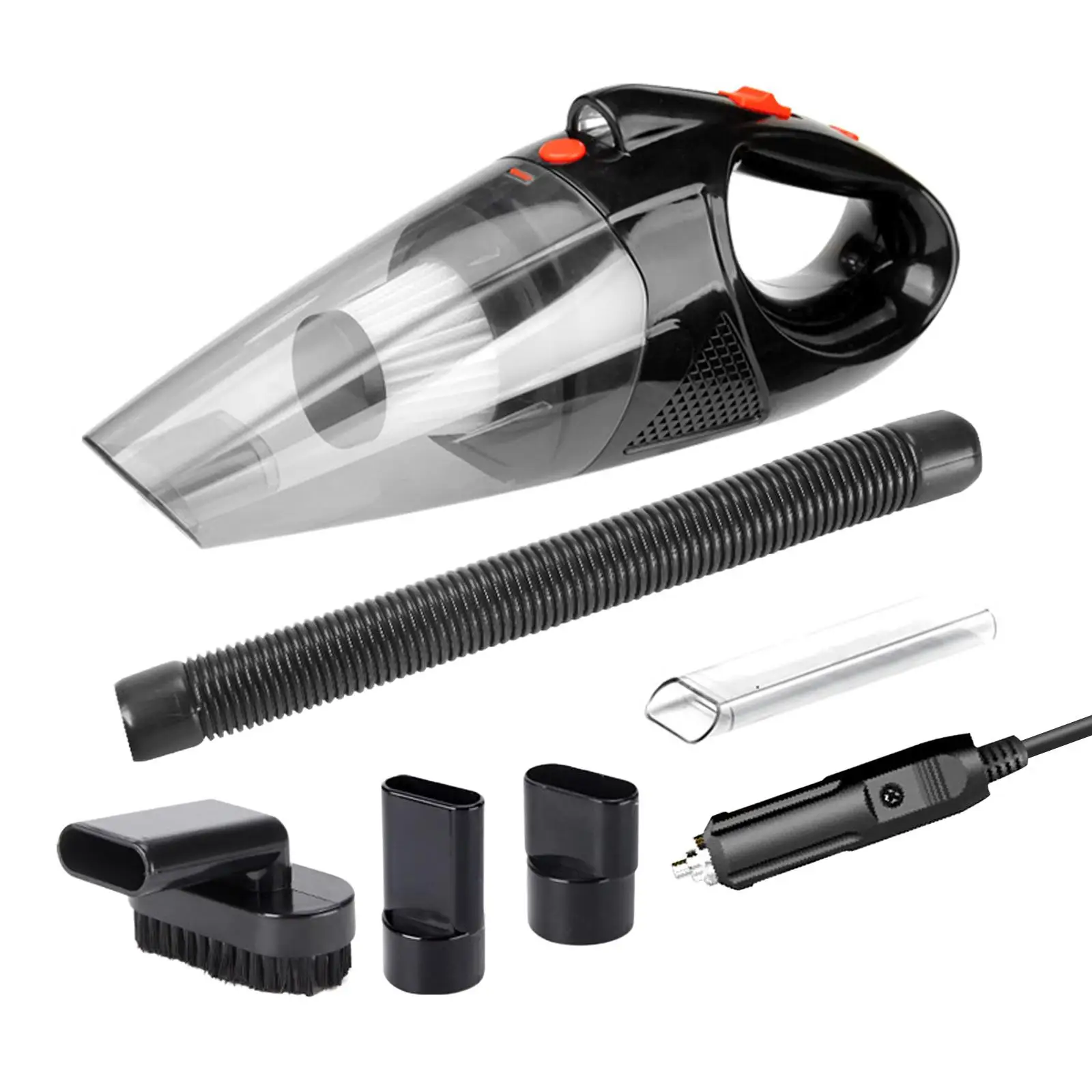 Handheld Car Vacuum Cleaner Mini Auto Accessories with 5 Attachments 120W High Power 12V Detachable Interior Detailing Kit