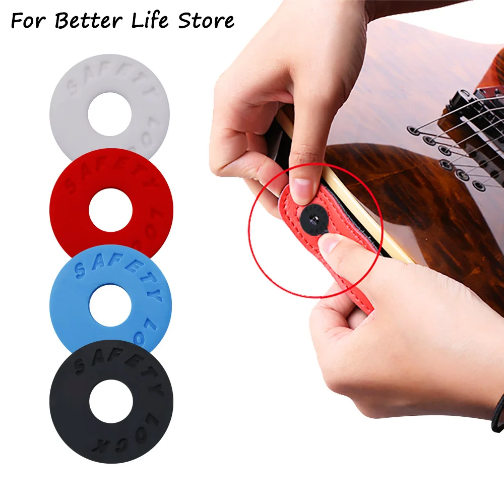 

1PC 2.5CM4 Colour Soft Silicone Guitar Strap Locks Rubber Blocks Anti Slip Tail Nail Buckle for Acoustic Electric Odorless